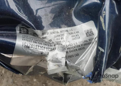 2016 Chevrolet Malibu Ls z USA, uszkodzony, nr VIN 1G1ZB5ST2GF193841